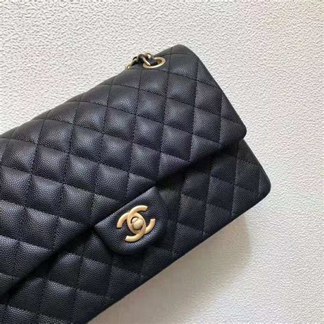 chanel 3371 black calf leather flap bag